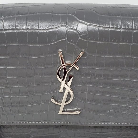 YSL SUNSET Medium Croc Crossbody Brand New - Picture 9 of 13